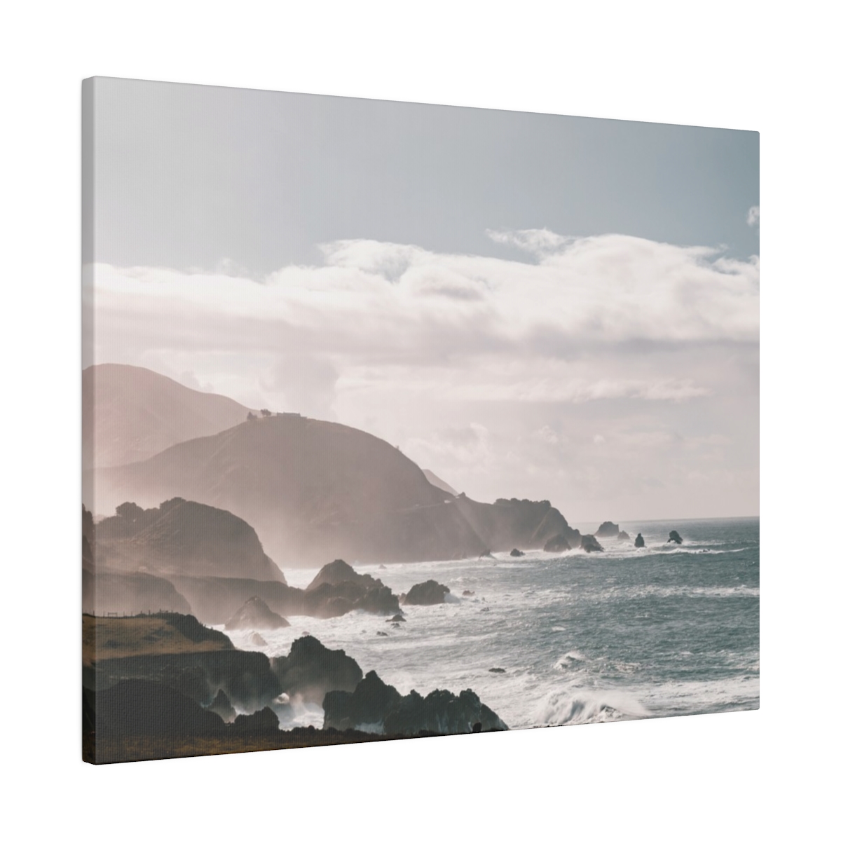 Foggy morning in big sur coast with wave in California - Image 6