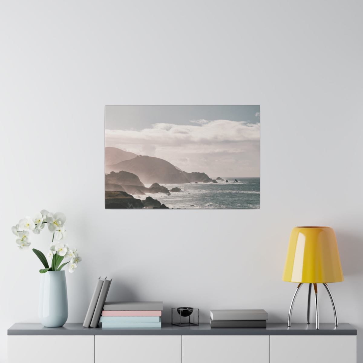 Foggy morning in big sur coast with wave in California - Image 12